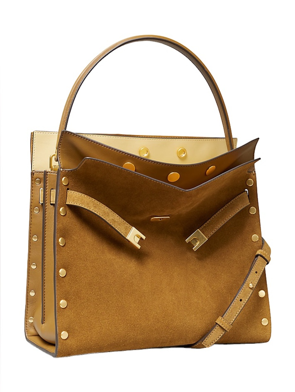 Tory Burch Lee Radziwill Double Bag Suede with Rivets
